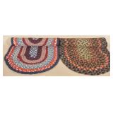 2 Antique Braided Throw Rugs