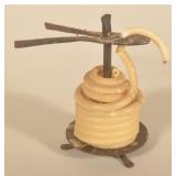 Unusual Wrought Iron Candle Form w/ Wick Trimmer