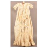 Antique Christening Dress with Lace & Bonnet