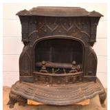 A.C. Barstow 1852 Cast Iron Franklin Parlor Stove
