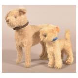 Little Antique Grey Mohair Dog & Scottie Dog