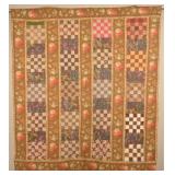 Antique 25-Patch Pattern Maryland Hand-Sewn Quilt