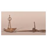 Wrought Iron Sticking Tommy and Grease Lamp