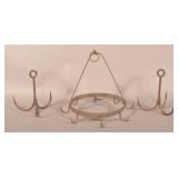 Vintage Hanging Meat Holders and Pot Rack