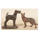 Terrier & German Shepherd Cast Iron Doorstops