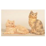 Hubley Cast Iron Persian & Fireside Cat Doorstops
