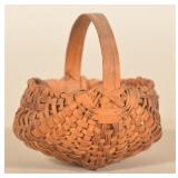 Early Antique Splint Oak Miniature Basket