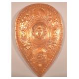 Wonderful Heavily Embossed Art Deco Copper Shield