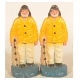 Pair Hubley Cast Iron "Old Salt" Doorstops