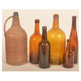 Wicker-Covered Glass Bottle & Others
