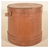 Large Painted Wood Firkin with Handle
