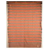 Antique Geometric Red/White/Blue Coverlet