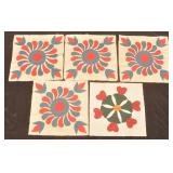 Spinning Wheel &Tulips, Hearts & Pinwheel Patches