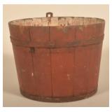 Nice Red-Painted Pennsylvania Sap Bucket