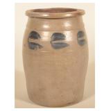 1-Gal. Freehand-Decorated Black Stoneware Crock