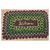 Great Vintage PA Amish Felt & Rag Penny Rug