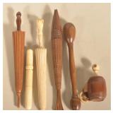 Carved Bone and Tagua Nut Sewing Accessories