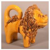 Large Breininger Redware Pottery Lion