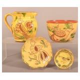 4 Pieces Lester Breininger Redware Pottery