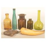 Amber Soda Bottle, Colored Glass & Primitives