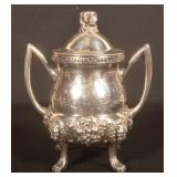 Sterling Silver Monogrammed Covered Sugar Bowl