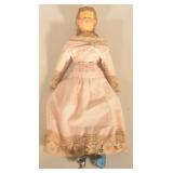 Antique Victorian Molded Wax Head Doll