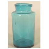Early Pontiled Cobalt Blue Blown Glass Storage Jar