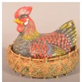Antique Composition Chicken on Nest
