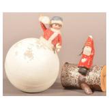 2 Christmas Antique Candy Containers