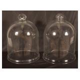 Pair Glass Cloche Garden Covers