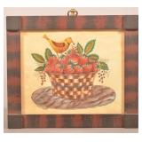 David Ellinger Watercolor Bird with Strawberries