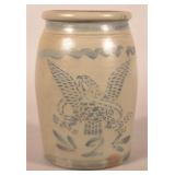 2-Gallon Western PA Stenciled Eagle & Shield Crock