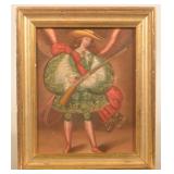 19th C. Peruvian Angel Arcabucero Oil on Canvas