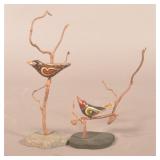 2 D. Shaw, Penryn Carved Bird Trees