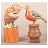 Carved Great Horned Owl & Gottshall Bird