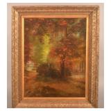 Early 20th C. Signed Landscape Oil on Canvas