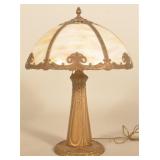 Art Deco Leaded Glass Electrified Lamp