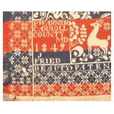 Rare P. Warner Carroll County, MD 1849 Coverlet