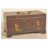 Wonderful Paint-Decorated Bracket Foot Trinket Box