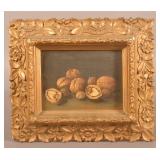 19th C. P. Dieffenbach Oil on Board "Walnuts"