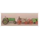 3 Cast Iron Tractor Toys Including Arcade