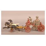 Impressive Large Cast Iron Fire Pumper & Eagle Toy