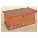 Small Red-Painted Dovetailed Bible Box