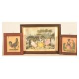 Corner Block Mitered Frames w/ Prints & Other