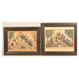19th C. Life & Age of Man & Woman Framed Prints