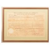 1858 Wisconsin Land Doc. Signed by James Buchanan