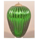 Great Ribbed Green Egg German Christmas Kugel