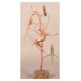 Large Folk Art Carved Bird Tree