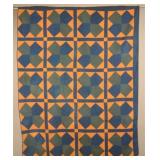 Antique Hand-Stitched Cross Pattern Quilt