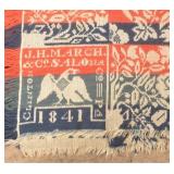 J.H. March Salona, PA 1841 Woven Eagle Coverlet